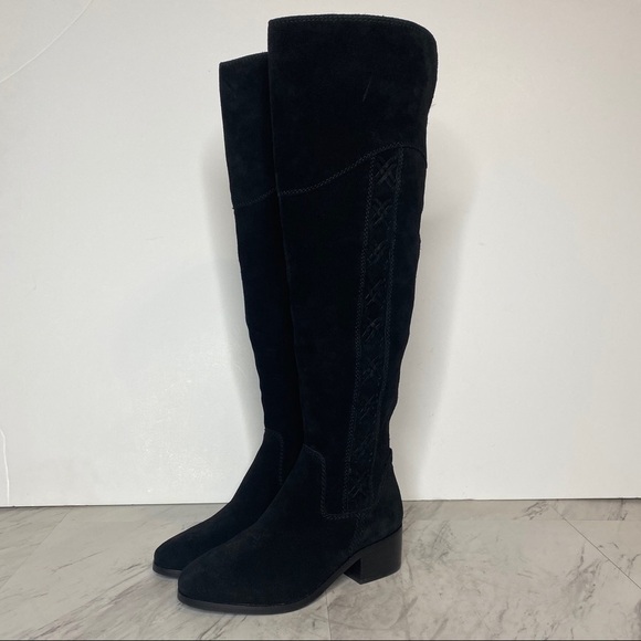 New! Vince Camuto Kreesell Black Suede Tall Boot 5 - Picture 14 of 14